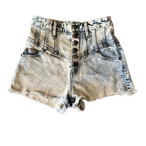 Marissa Webb Emmaline Shorts High Waist Button Fly 80s Wash